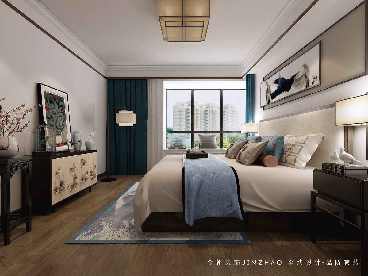 榮盛華府現(xiàn)代簡約風格主臥裝修效果圖